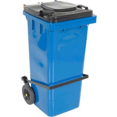 VESTIL Blue Trash Can - 32 Gal W/Lid Lifter - TH-32-BLU-FL